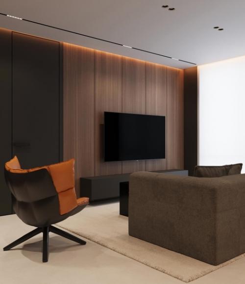 Интерьер просторной кухни - гостиной. 02