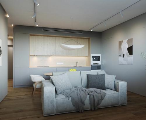 Современный интерьер. В светлых оттенках. 02