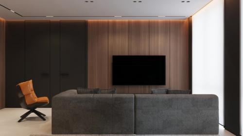 Интерьер просторной кухни - гостиной. 03