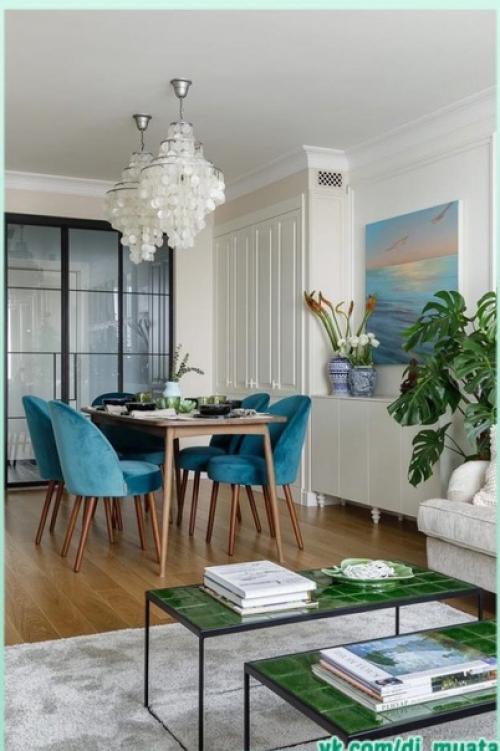 Красивый интерьер. С акцентом на синие и голубые оттенки. 06
