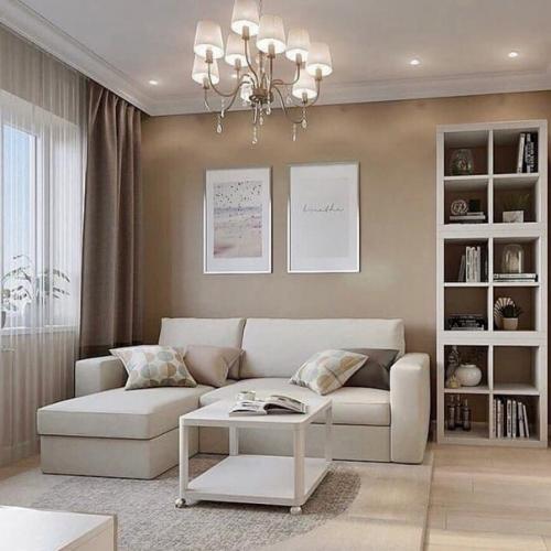 Просторная квартира. В бежевых оттенках.