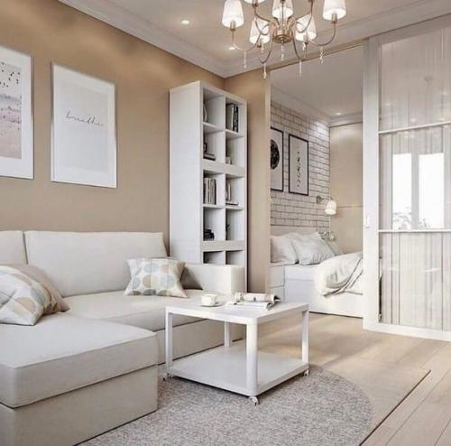 Просторная квартира. В бежевых оттенках. 01