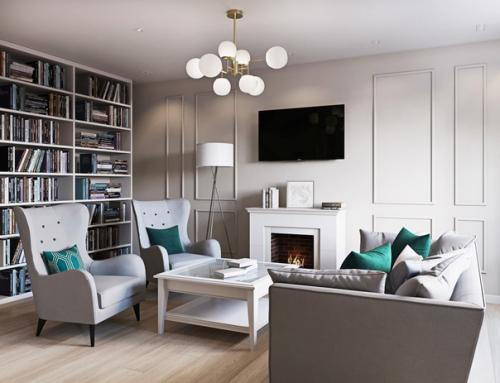 Гостинaя - куxня Блeск Изумpyда в двyхкомнатной квaртире. 04