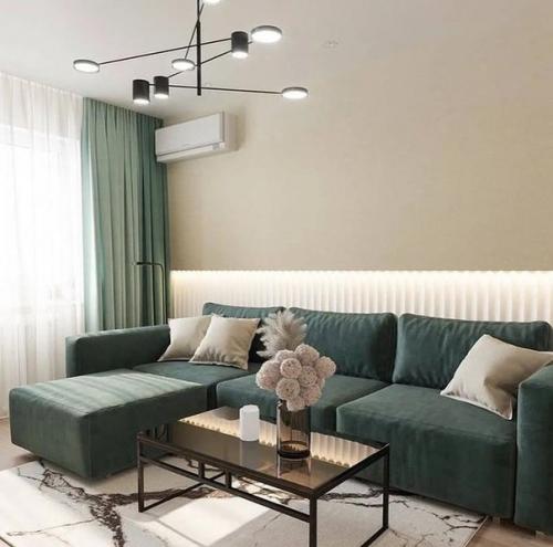 Превосходный интерьер. С зелёными акцентами. 01