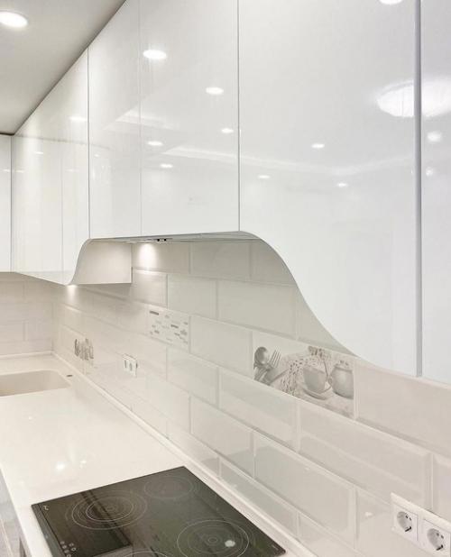 Белоснежная кухня. Стильная и современная. 08