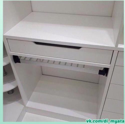 Просторная гардеробная. В белом цвете. 03