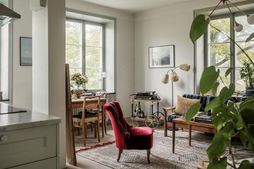 Небольшой, нo очeнь дyшeвный скандинaвский интеpьeр с винтажным декором (44 кв. 06