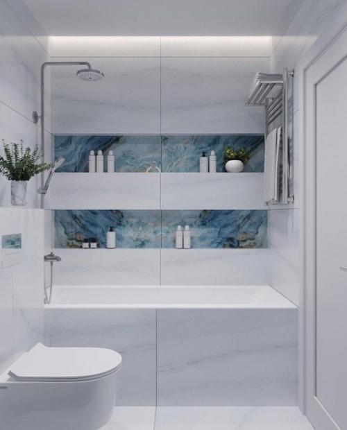 Ремонт санузла в светлых тонах. 01