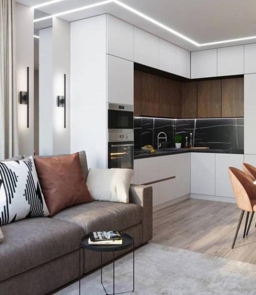 Современный интерьер. В светлых тонах и приятных оттенках коричневого. 04