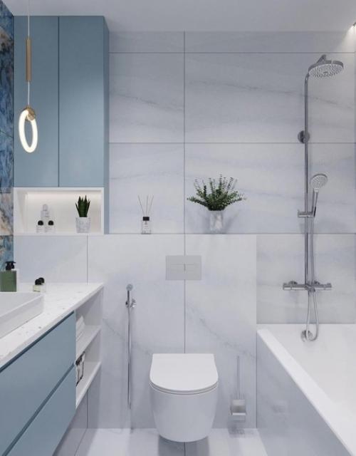 Ремонт санузла в светлых тонах. 02