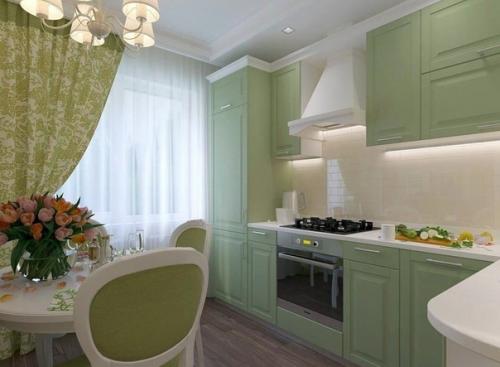 Интерьер кухни. В интересном цветовом сочетании.