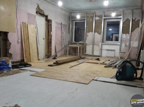 Процесс ремонта кухни.