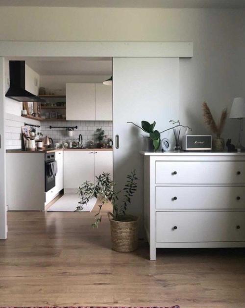 Красивый интерьер. Уютной кухни.