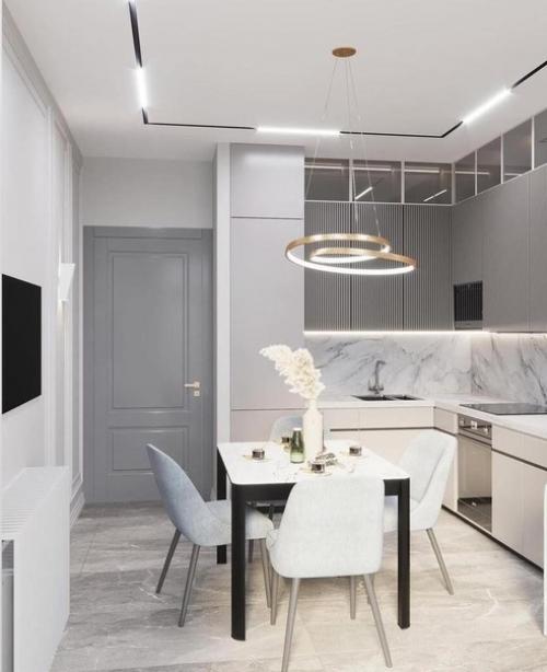 Интерьер кухни. В светлых тонах. 04