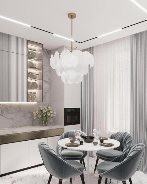 Интерьер кухни. В светлых тонах. 06