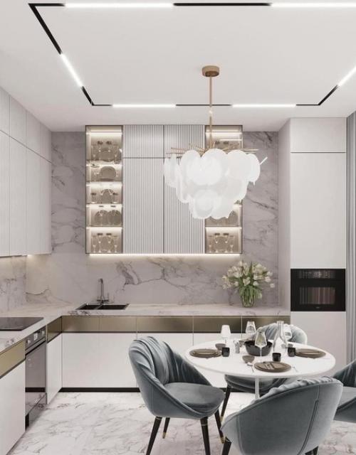 Интерьер кухни. В светлых тонах. 05