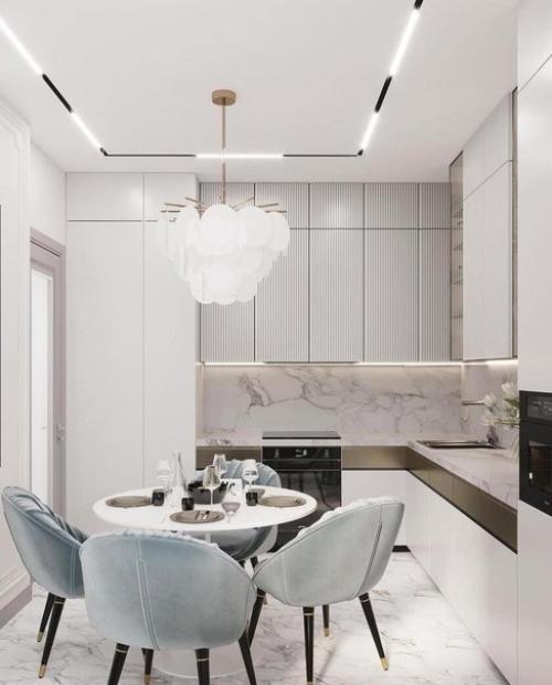 Интерьер кухни. В светлых тонах. 07