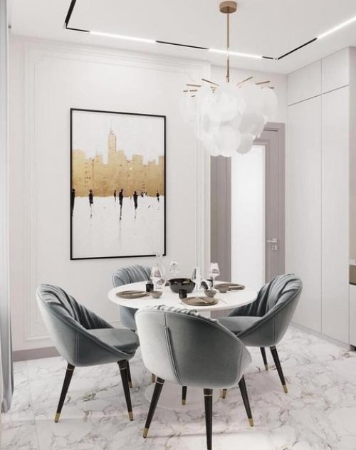 Интерьер кухни. В светлых тонах. 08