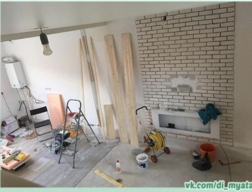 Процесс ремонта. Современной гостиной.