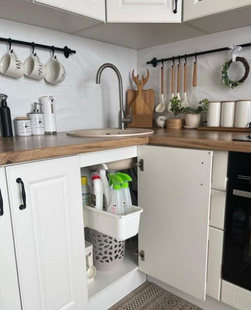 Стильная кухня. С деревянными элементами. 04