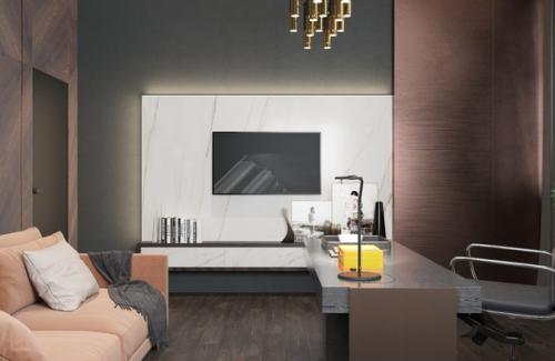 Здравствуйте!  Как вам дизайн кабинета для работы в загородном доме? 02