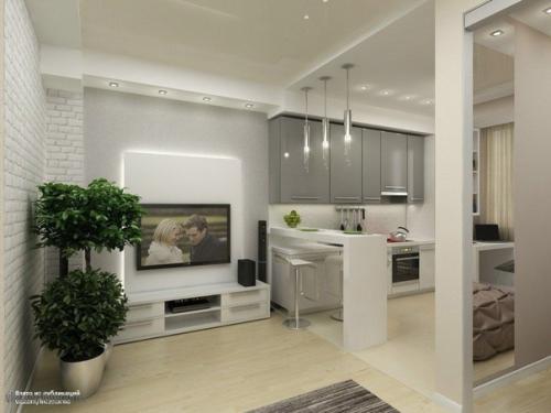 Очень удачная перепланировка студии.