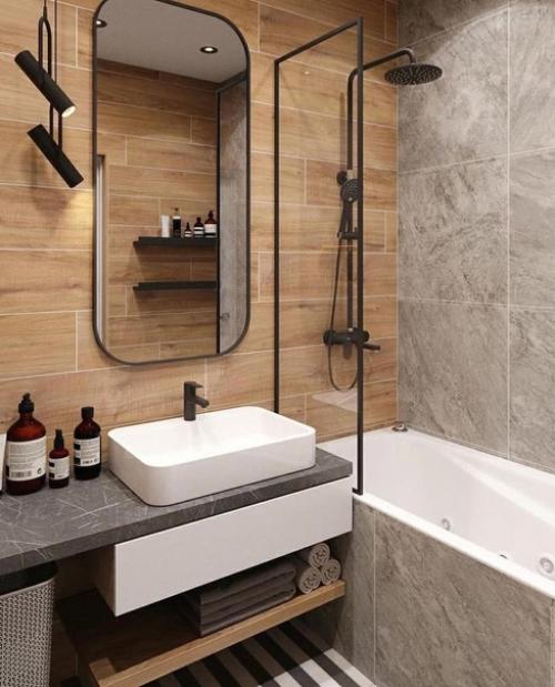 Две идеи оформления ванной комнаты.