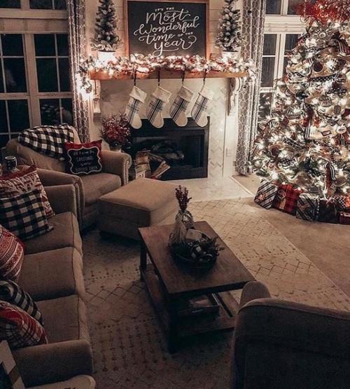 Гостиные, украшенные к новому году. 05