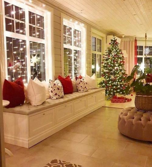 Гостиные, украшенные к новому году. 07