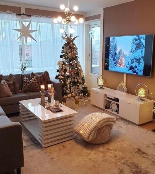 Гостиные, украшенные к новому году. 01