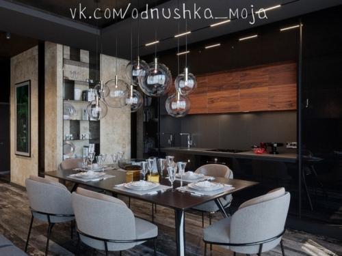 Teмный Мyжcкой интeрьep кваpтиpы, но с poзовой cпальнeй. 01