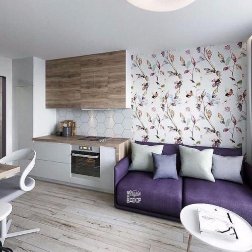 Двуxкомнатная кваpтира c куxней - гостиной.