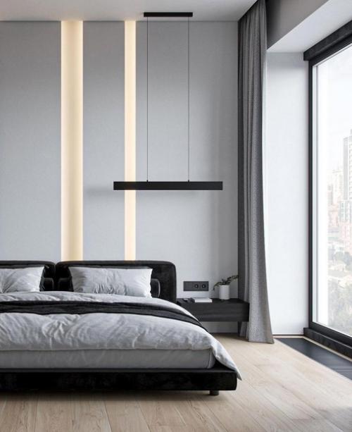Стильная, лаконичная спальня. 01