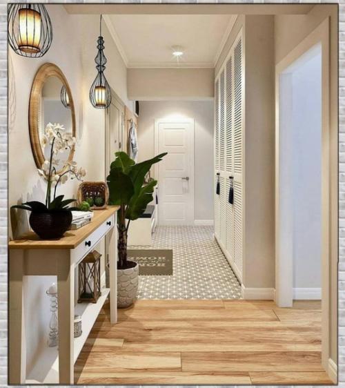 Интерьер прихожей. В светлых тонах.
