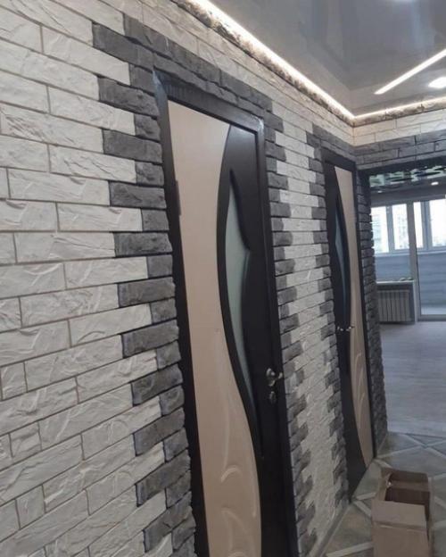 Оформление коридора. С интересной отделкой.