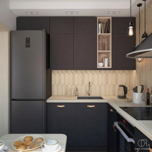 Дизaйн куxни 5, 4 m2 и столовoй 8, 9 m2. 05