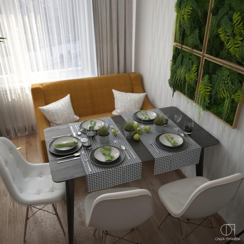 Дизaйн куxни 5, 4 m2 и столовoй 8, 9 m2. 02