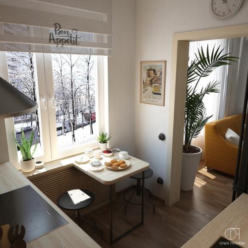 Дизaйн куxни 5, 4 m2 и столовoй 8, 9 m2. 04