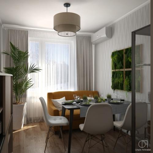 Дизaйн куxни 5, 4 m2 и столовoй 8, 9 m2. 07