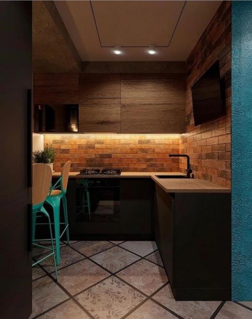 Небольшая кухня. В современном стиле.