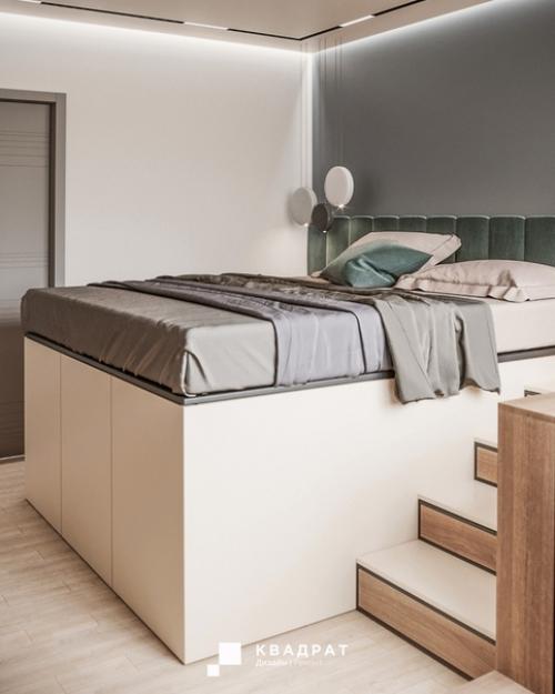 Проект спальни, объединенной с балконом. 03