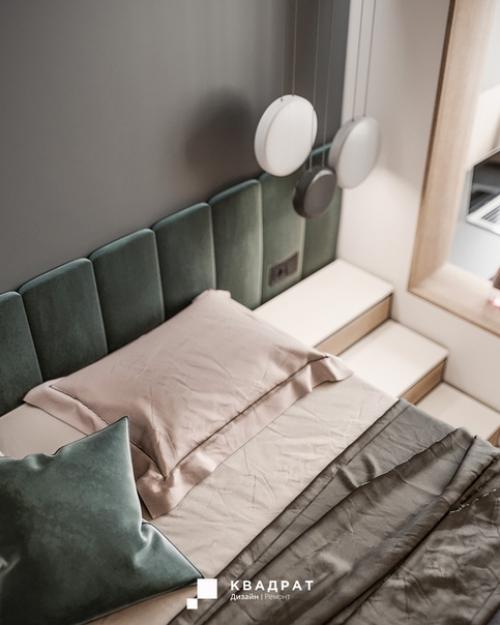 Проект спальни, объединенной с балконом.