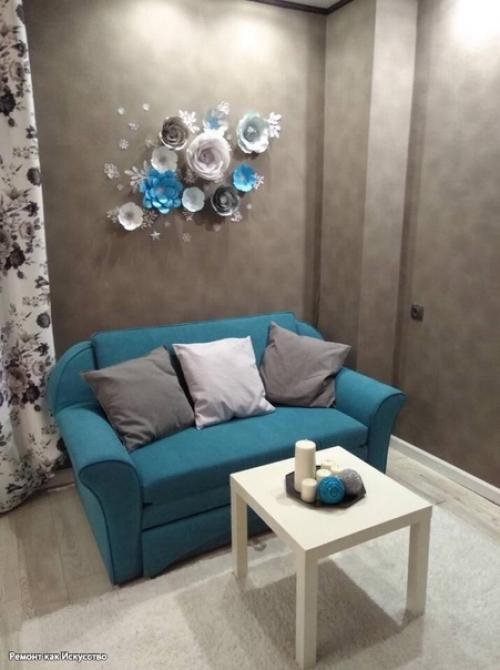 Подписчики прислали свежий ремонт кухни - гостиной и спальни. 03