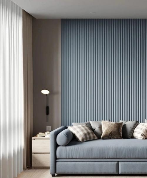 Небольшая гостиная. С акцентом на серый цвет. 03