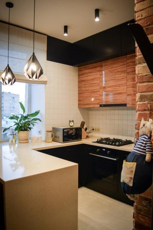 Небольшая кухня в стиле лофт. 05