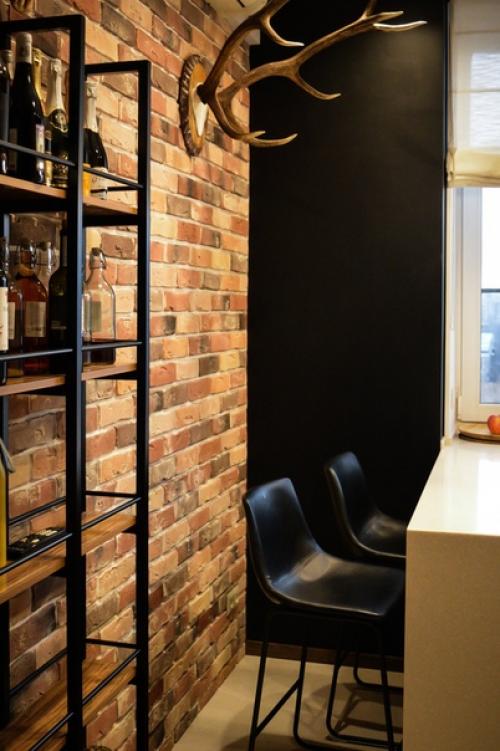 Небольшая кухня в стиле лофт. 01