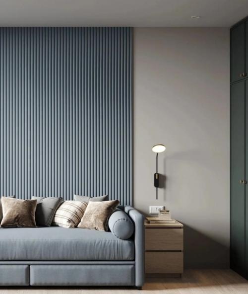 Небольшая гостиная. С акцентом на серый цвет. 04