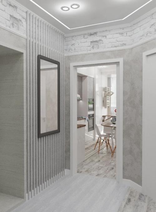 Просторная квартира. Основной цвет - белый. 02