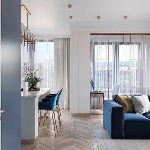 Очень современный дизайн - проект кухни - гостиной. 05