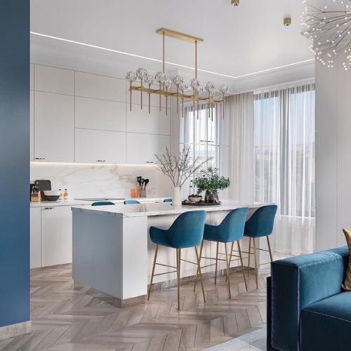 Очень современный дизайн - проект кухни - гостиной. 06